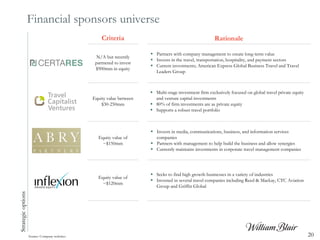 Financial sponsors universeStrategicoptions
Rationale
 Invests in media, communications, business, and information servic...