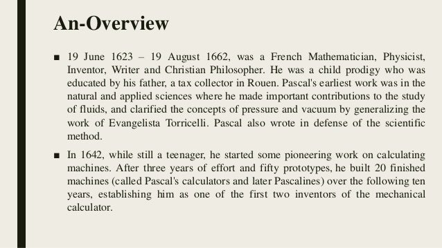 blaise pascal biography blaise pascal works
