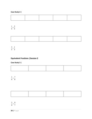 28 | P a g e
Case Study 2 |
5
2
5
1

5
1
5
3

Equivalent Fractions |Session 2
Case Study 3 |
8
?
4
1

?
9
4
3

 