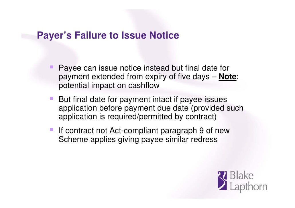 construction template payment notice seminar Act lapthorn Blake Construction new