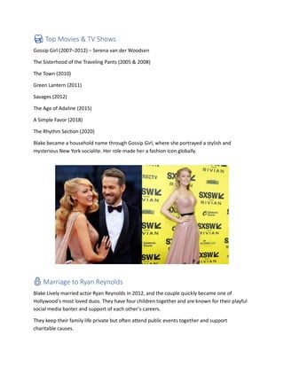 Blake Lively Life Biography The Celeb Post | PDF