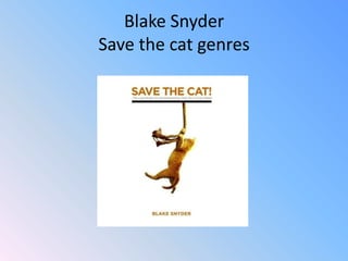 Blake Snyder
Save the cat genres
 