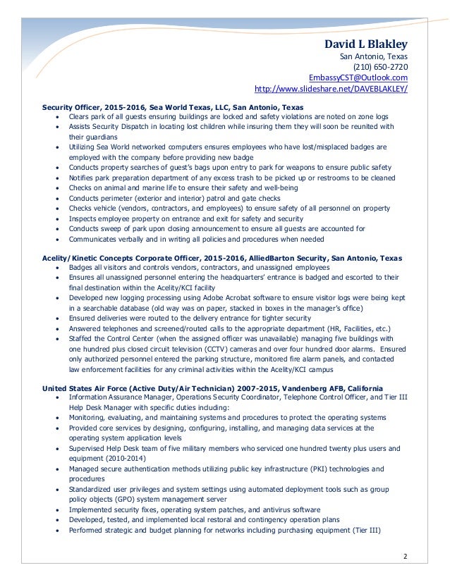 security officer resume