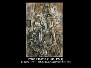 Pablo Picasso (1881-1973)
« Le poète » (1911, 131.2 x 89.5, Guggenheim New York)
 