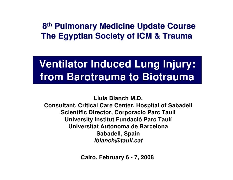Ventilator Induced Lung Injury