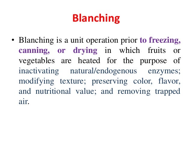 Microwave Blanching Chart