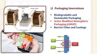  Packaging Innovations
 Biodegradable and
Sustainable Packaging
 Active Modified Atmosphere
Packaging (AMAP)
 Barrier Films and Coatings
 