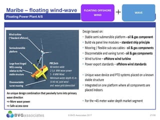 21/30
Maribe – floating wind-wave
Floating Power Plant A/S
© BVG Associates 2017
 