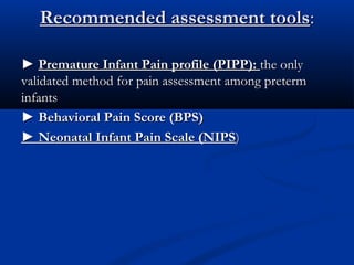 Blancing the use of sedative and analgesia in neonates | PPT