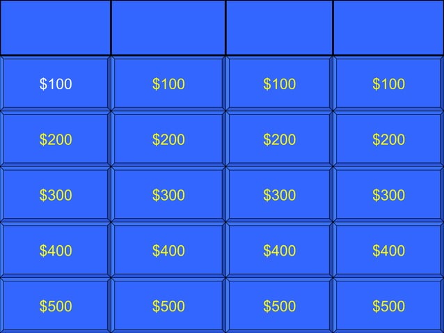 Blank Jeopardy Template