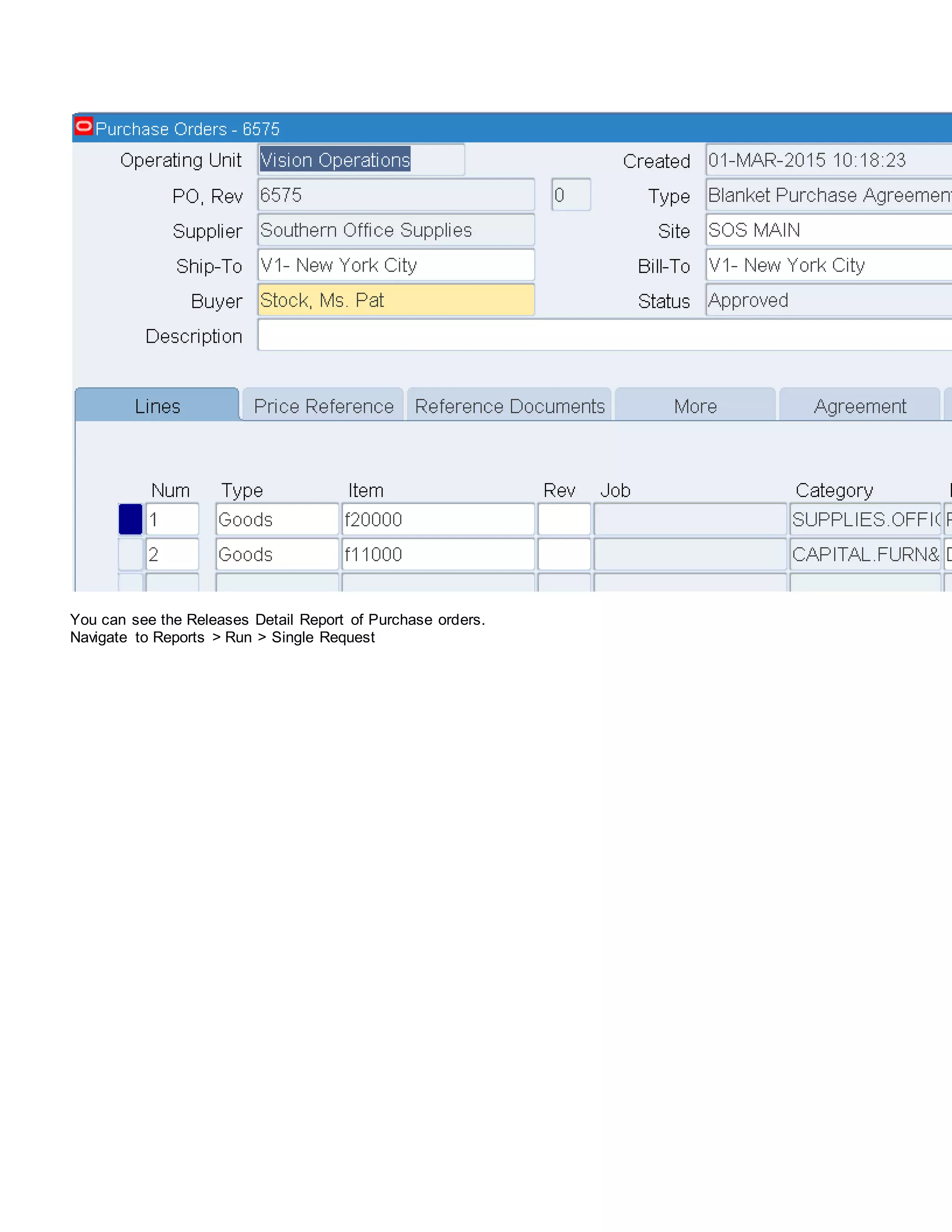 You can see the Releases Detail Report of Purchase orders.
Navigate to Reports > Run > Single Request
 