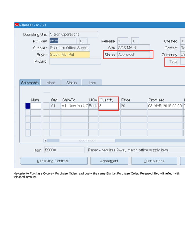 Blanket purchase agreement and blanket release in oracle r12 PDF