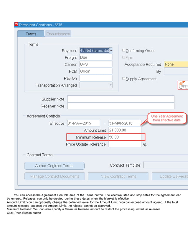 Blanket purchase agreement and blanket release in oracle r12