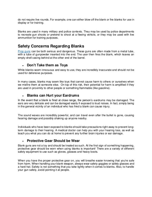 Blank Gun Safety Concerns, An Important Guide!