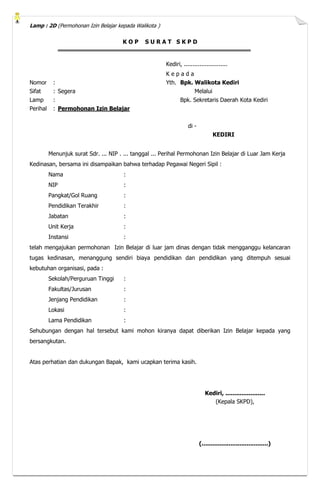 Blanko Izin Belajar