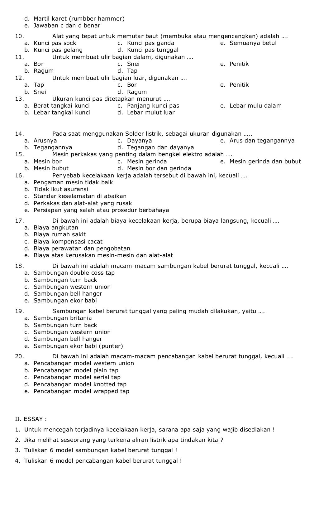 Blanko soal pilihan ganda 1 2008 Blanko soal pilihan ganda 1 2008