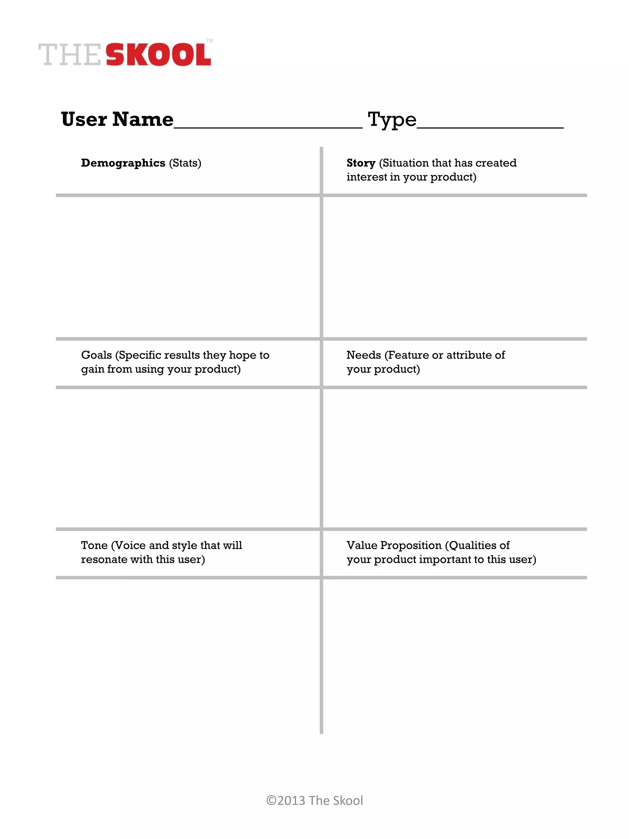 Blank User Profile Worksheet | PDF