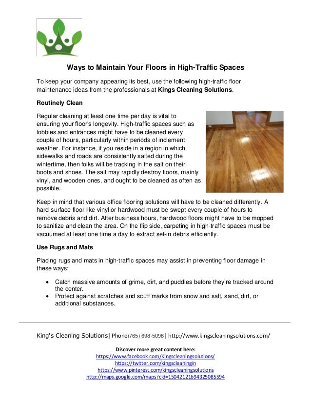 Ways To Maintain Your Floors In High Traffic Spaces