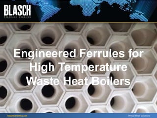 blaschceramics.com
Engineered Ferrules for
High Temperature
Waste Heat Boilers
 