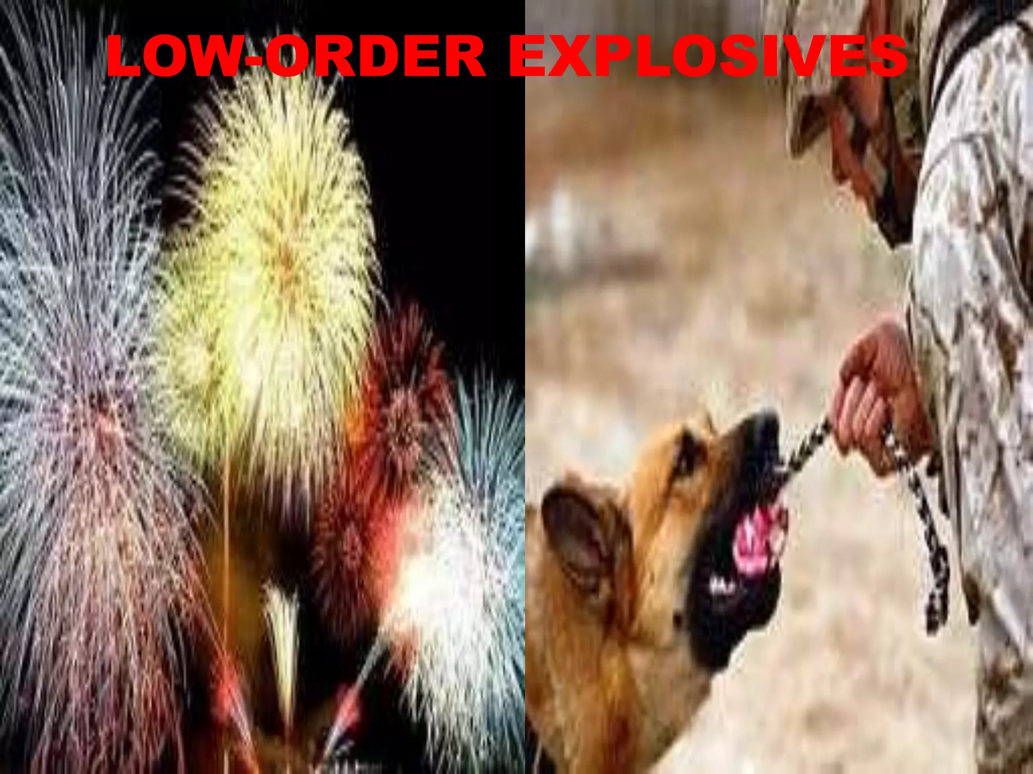 LOW-ORDER EXPLOSIVES
 