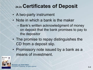 Chapter 24: Introduction to Negotiable Instruments | PPTX | Business ...