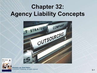 Business Law, Sixth Edition
© 2019 BVT Publishing. All rights reserved.
S-1
Chapter 32:
Agency Liability Concepts
 