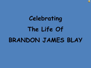 Celebrating The Life OfBRANDON JAMES BLAY 