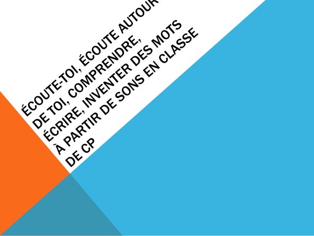 Correspondance Sonore Cp Ce1