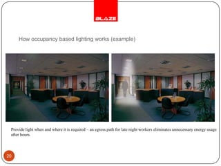 One of its kind is BLAZE occupancy  based lighting system.