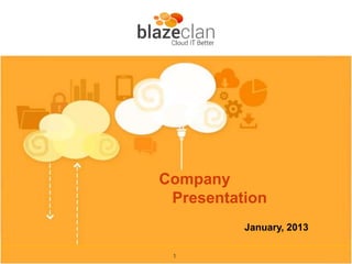 Company
 Presentation
          January, 2013

 1
 