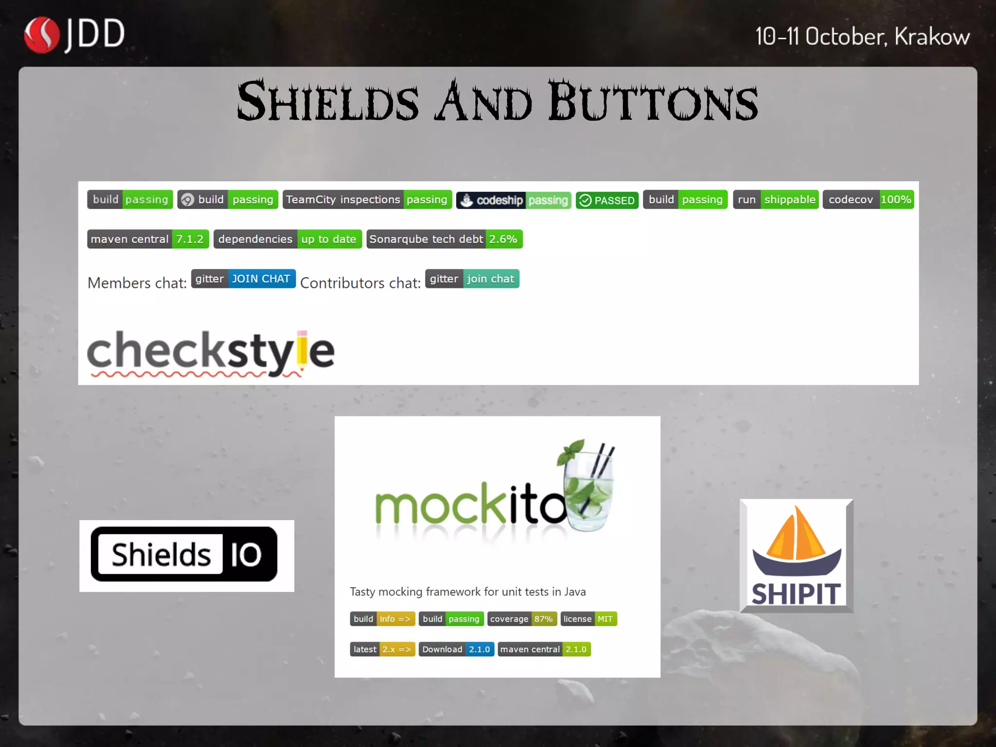 SHIELDS AND BUTTONS
 