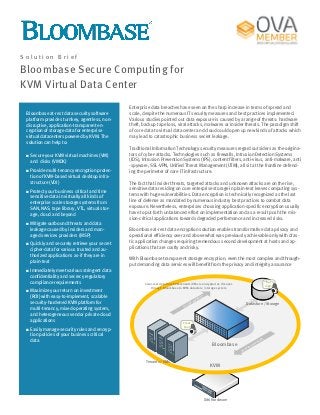 Solution Brief

Bloombase Secure Computing for
KVM Virtual Data Center
                                                  Enterprise data breaches have seen on the sharp increase in terms of spread and
 Bloombase at-rest data security software         scale, despite the numerous IT security measures and best practices implemented.
 platform provides turnkey, agentless, non-       Various studies pointed out data exposure is caused by a range of threats: hardware
 disruptive, application-transparent en-          theft, backup tape loss, viral attacks, malwares or insider threats. The paradigm shift
 cryption of storage data for enterprise          of core data to virtual data center and cloud could open up new kinds of attacks which
 virtual datacenters powered by KVM. The          may lead to catastrophic business secret leakage.
 solution can help to:
                                                  Traditional Information Technology security measures regard outsiders as the origina-
    Secure your KVM virtual machines (VM)        tors of cyber-attacks. Technologies such as firewalls, Intrusion Detection Systems
     and disks (VMDK)                             (IDS), Intrusion Prevention Systems (IPS), content filters, anti-virus, anti-malware, anti
                                                  -spyware, SSL-VPN, Unified Threat Management (UTM), all sit at the frontline defend-
    Provide multi-tenancy encryption protec-     ing the perimeter of core IT infrastructure.
     tion of KVM-based virtual desktop infra-
     structure (VDI)                              The fact that insider threats, targeted attacks and unknown attacks are on the rise,
    Protect your business critical and time      sensitive data residing on core enterprise storage in plain-text leaves computing sys-
     sensitive data in virtually all kinds of     tems with huge vulnerabilities. Data encryption is technically recognized as the last
     enterprise scale storage systems from        line of defense as mandated by numerous industry best practices to combat data
     SAN, NAS, tape library, VTL, virtual stor-   exposure. Nevertheless, enterprises choosing application-specific encryption usually
     age, cloud and beyond                        have to put forth unbalanced effort on implementation and as a result push the mis-
                                                  sion-critical applications towards degraded performance and increased risks.
    Mitigate outbound threats and data
     leakage caused by insiders and man-          Bloombase at-rest data encryption solution enables transformative data privacy and
     aged services providers (MSP)                operational efficiency over and above what was previously achievable only with dras-
                                                  tic application changes requiring tremendous second development at hosts and ap-
    Quickly and securely retrieve your secret
                                                  plications that are costly and risky.
     cipher-data for various trusted and au-
     thorized applications as-if they are in
                                                  With Bloombase transparent storage encryption, even the most complex and through-
     plain-text
                                                  put demanding data services will benefit from the privacy and integrity assurance
    Immediately meet various stringent data
     confidentiality and secrecy regulatory
     compliance requirements                              Clear-text data from KVM tenants/VMs is encrypted as it moves
                                                                                                                                                    ^$4Yn
                                                                                                                                                    +=@~
                                                              through Bloombase to KVM datastore /storage system
    Maximize your return on investment
     (ROI) with easy-to-implement, scalable                                                           Write
                                                                                                   nd
     security-hardened KVM platform for                                                       ta
                                                                                         ncr
                                                                                            yp                                   Datastore / Storage
                                                                                     E
     multi-tenancy, mixed operating system,
     and heterogeneous vendor private cloud
     applications                                                                   Clear
                                                                                     text
    Easily manage security rules and encryp-
     tion policies of your business critical
                                                                                                                                                t
     data                                                                                                                                     yp
                                                                                                                                           ncr
                                                                                                                  Bloombase          an
                                                                                                                                       dU
                                                                                                                                         ne
                                                                                                                                ad
                                                                                                                              Re


                                                          Tenants / VMs
                                                                                                                 KVM




                                                                                                              X86 Hardware
 
