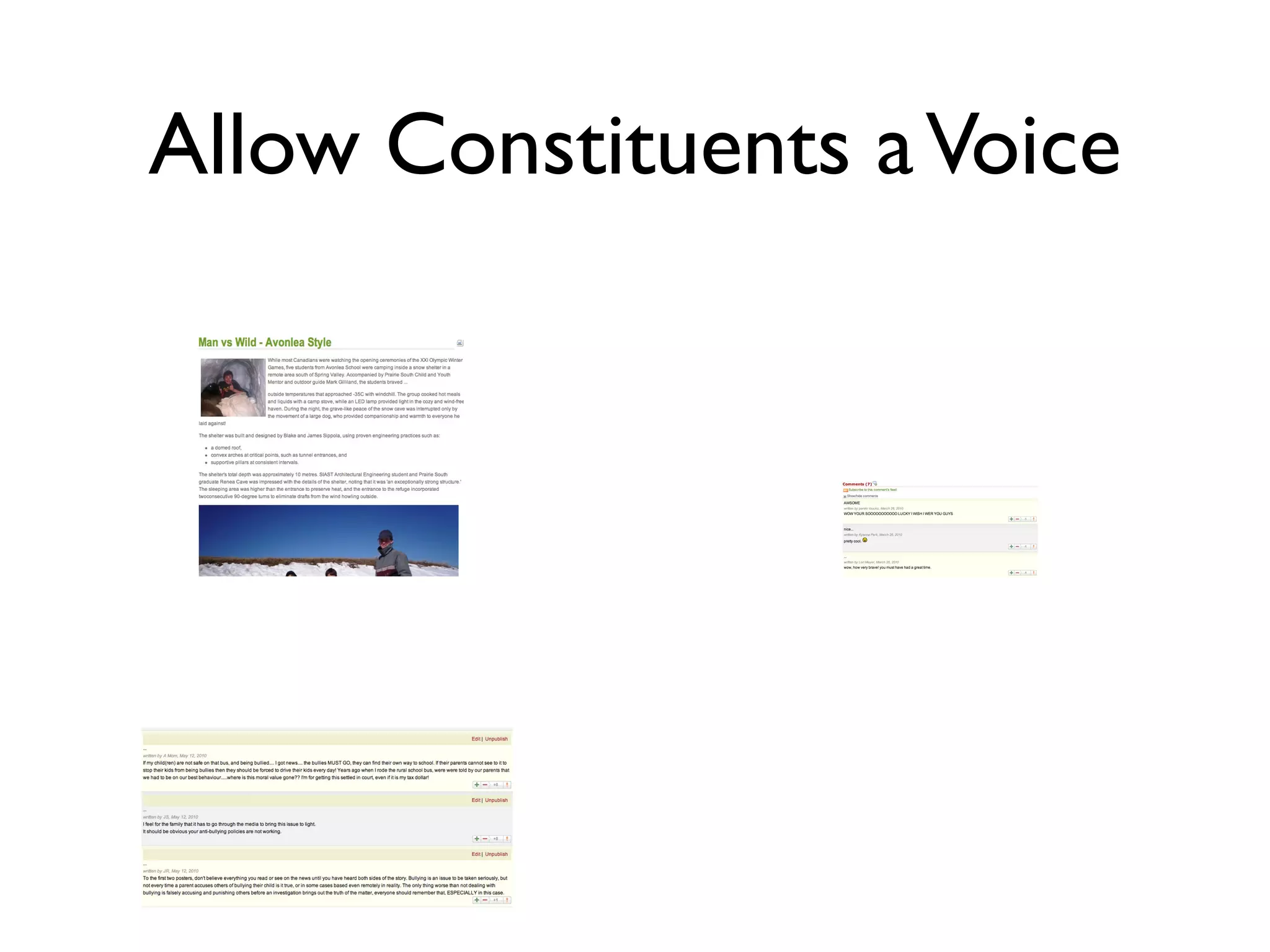 Allow Constituents a Voice
 