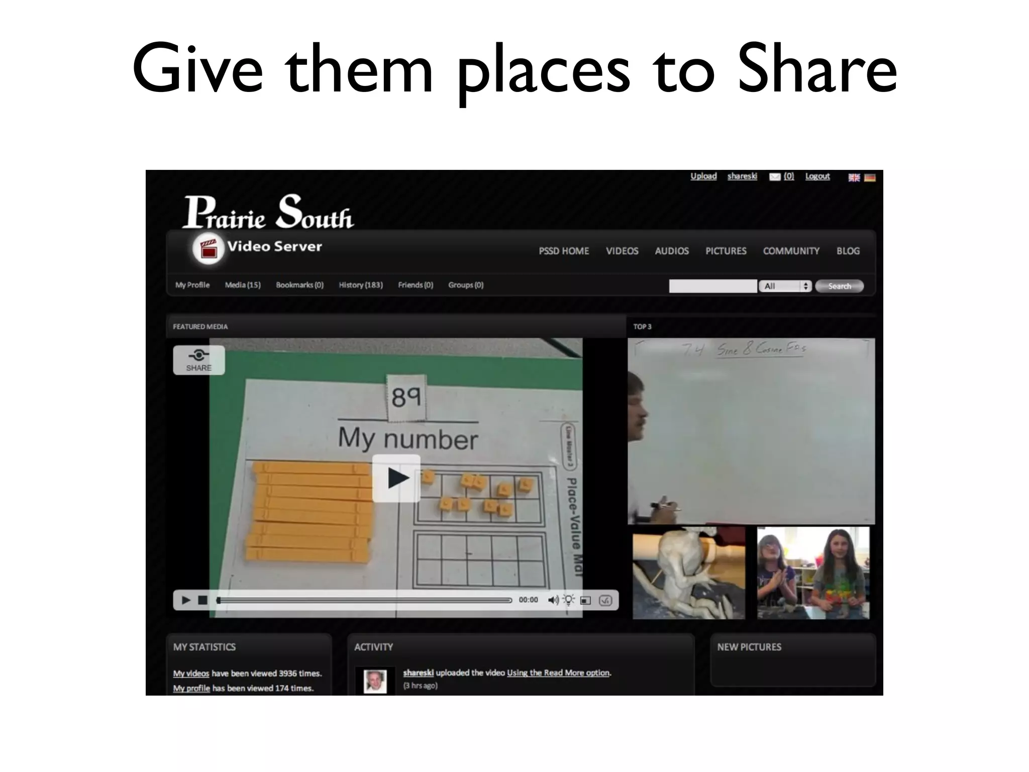 Give them places to Share
 