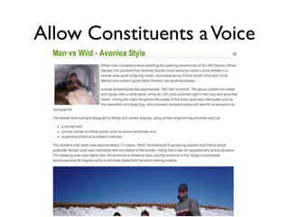 Allow Constituents a Voice
 