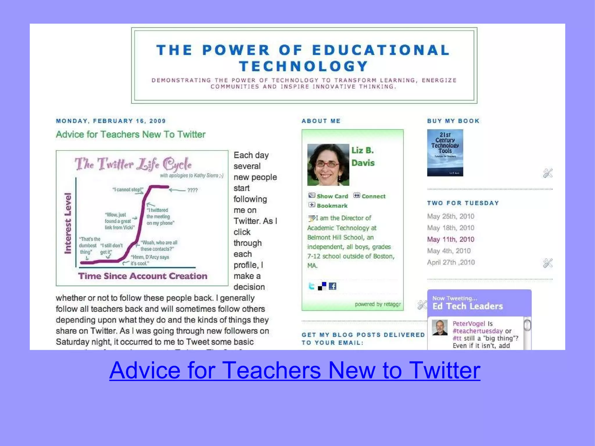 Advice for Teachers New to Twitter 