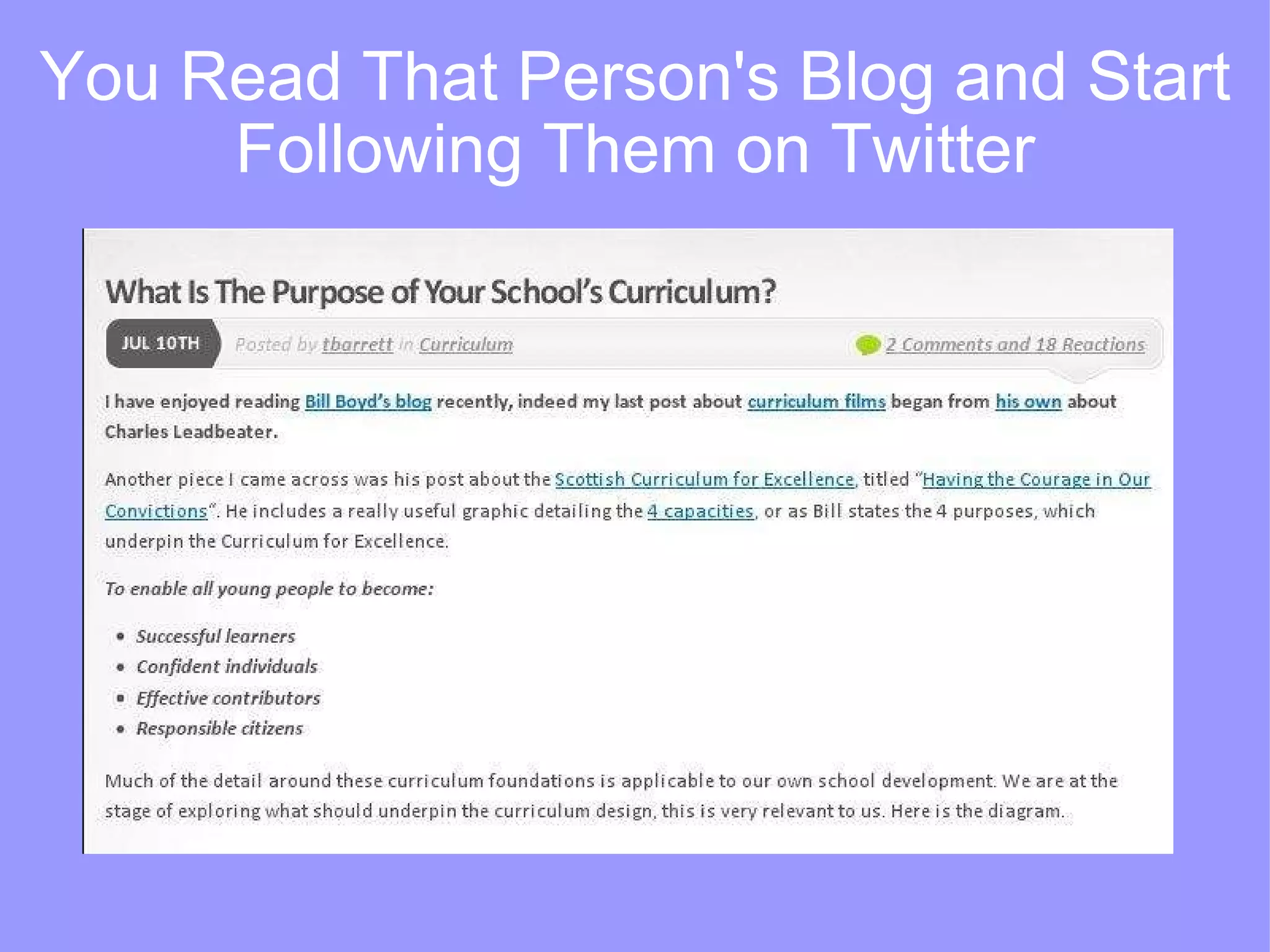 You Read That Person's Blog and Start Following Them on Twitter   