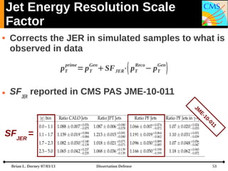Jet Energy Resolution Scale
Factor


Corrects the JER in simulated samples to what is
observed in data
p



prime
T

=p
...