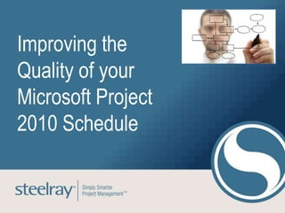 Improving the
Quality of your
Microsoft Project
2010 Schedule
 