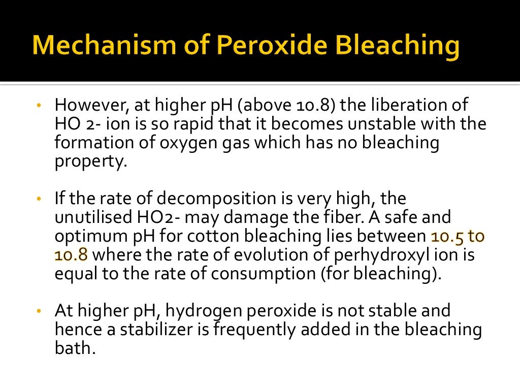 Bleaching process in textile processing