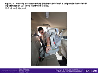 Copyright © 2017, 2013, 2009 Pearson
Education, Inc. All Rights Reserved.
Bryan E. Bledsoe
Richard A. Cherry
Robert S. Porter
Figure 2-7 Providing disease and injury prevention education to the public has become an
important role of EMS in the twenty-first century.
(© Dr. Bryan E. Bledsoe)
 