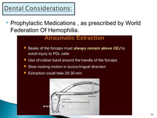  Prophylactic Medications , as prescribed by World
Federation Of Hemophilia.
33
 