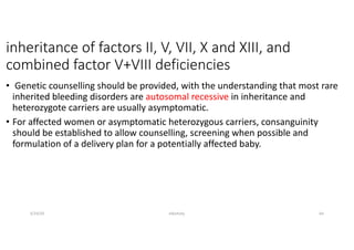 Factor 7 Deficiency Inheritance Inherited Bleeding disorders during pregnancy | PDF