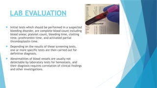 Bleeding disorders power point presentation | PPTX