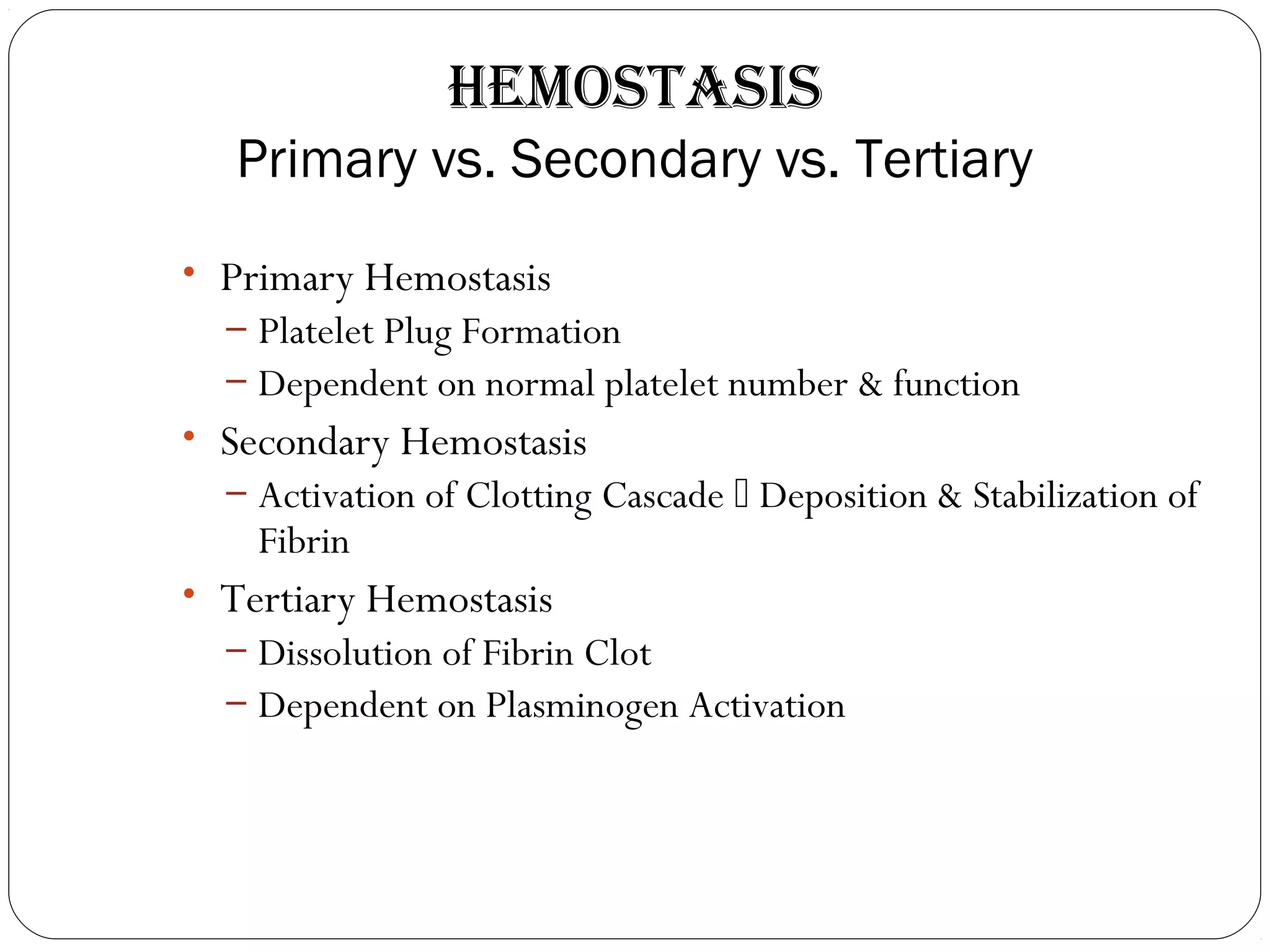Bleeding and Thrombotic Disorders | PPT