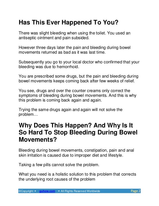 Bleeding During Bowel Movements Recovery Solution