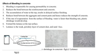 Bleeding in concrete detail explanatation | PPTX
