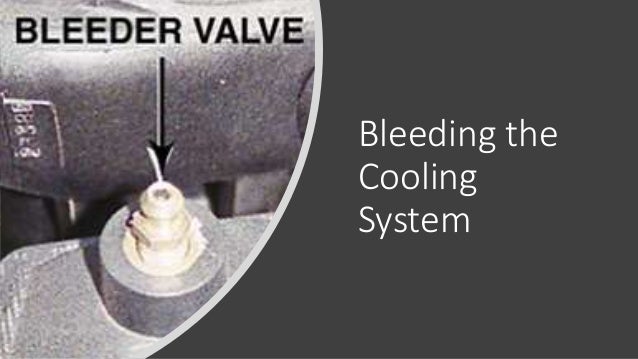 Bleeding The Cooling System Bleeding The Cooling System