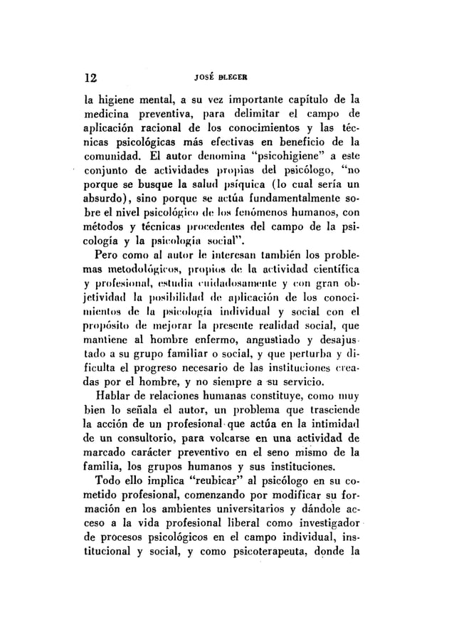 Bleger jose psicohigiene y psicologia institucional PDF