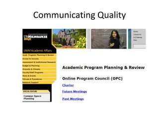 Communicating Quality
 